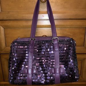 USED CHARMING CHARLIE PURPLE SPARKLE BAG